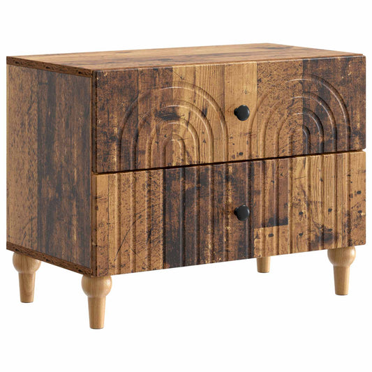 vidaXL Bedside Cabinet Old Wood 62 x 34.5 x 48 cm Engineered Wood