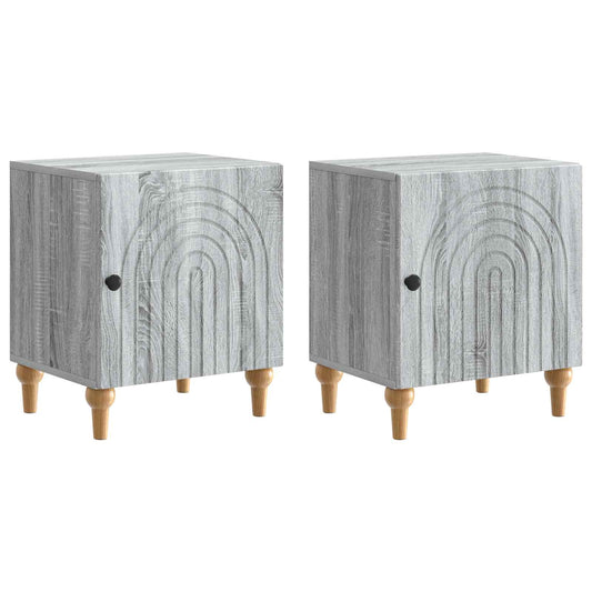 vidaXL Bedside Cabinet 2 pcs Grey Sonoma 43 x 34.5 x 50 cm