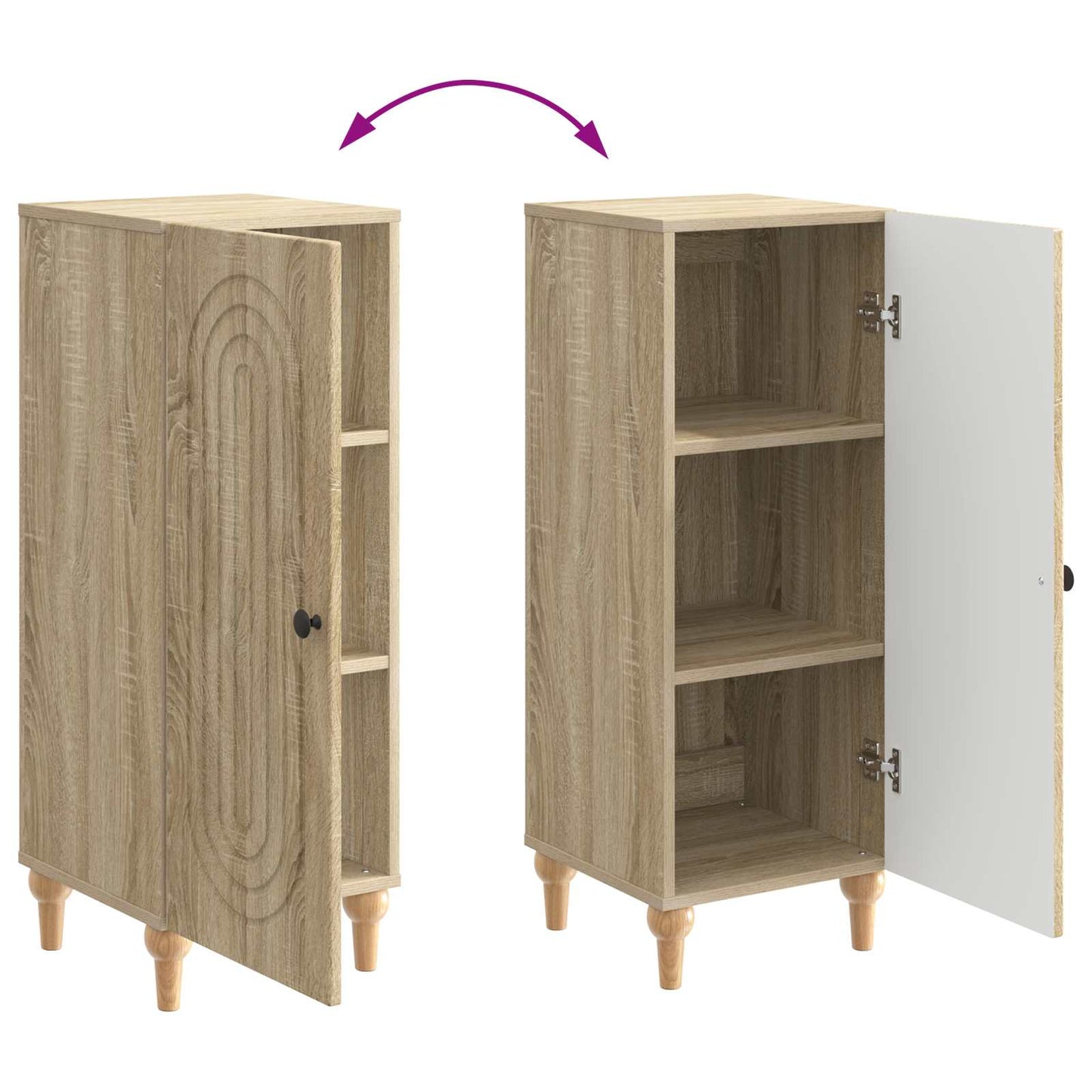 vidaXL Sideboard Sonoma Oak 33 x 34.5 x 90 cm Engineered Wood