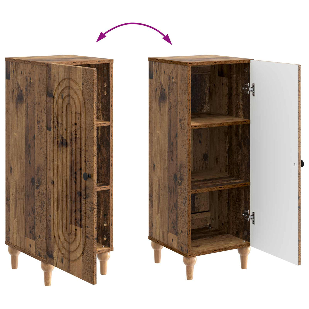 vidaXL Sideboard Old Wood 33 x 34.5 x 90 cm Engineered Wood