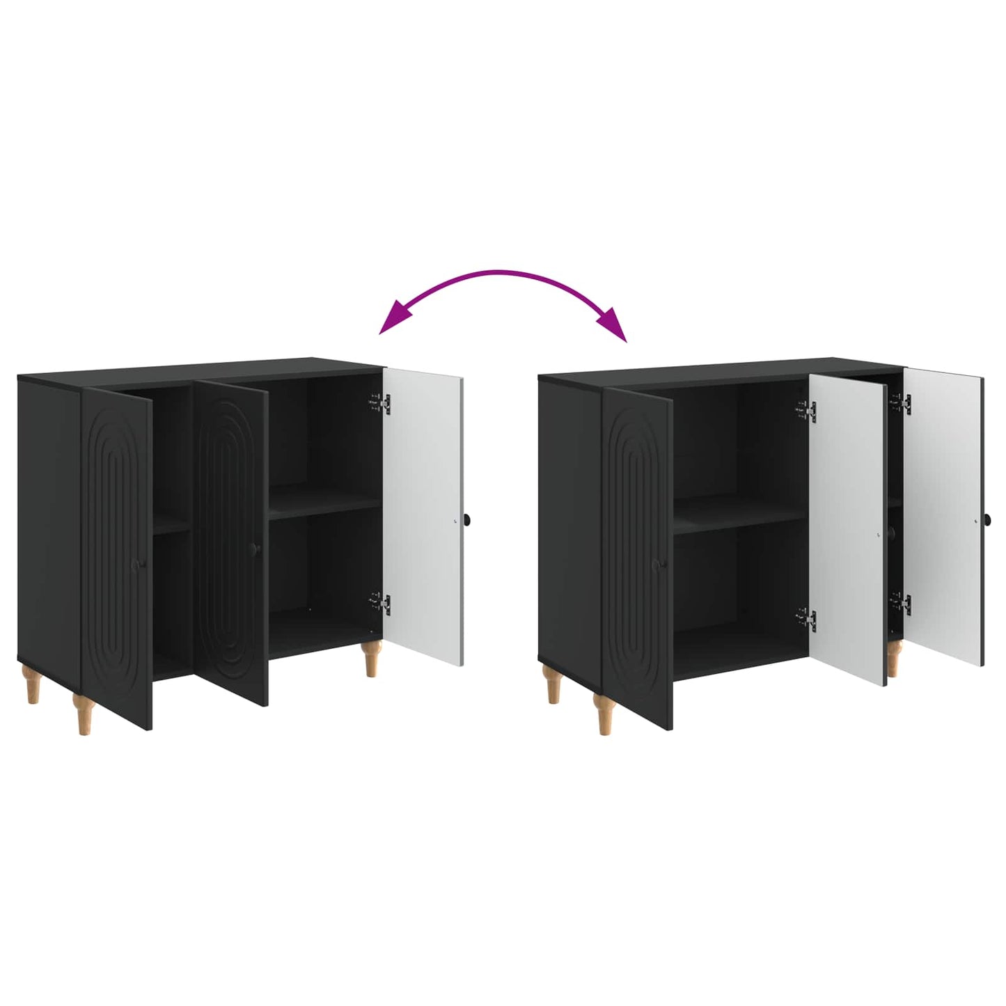 vidaXL Sideboard Black 89 x 34.5 x 80 cm Engineered Wood