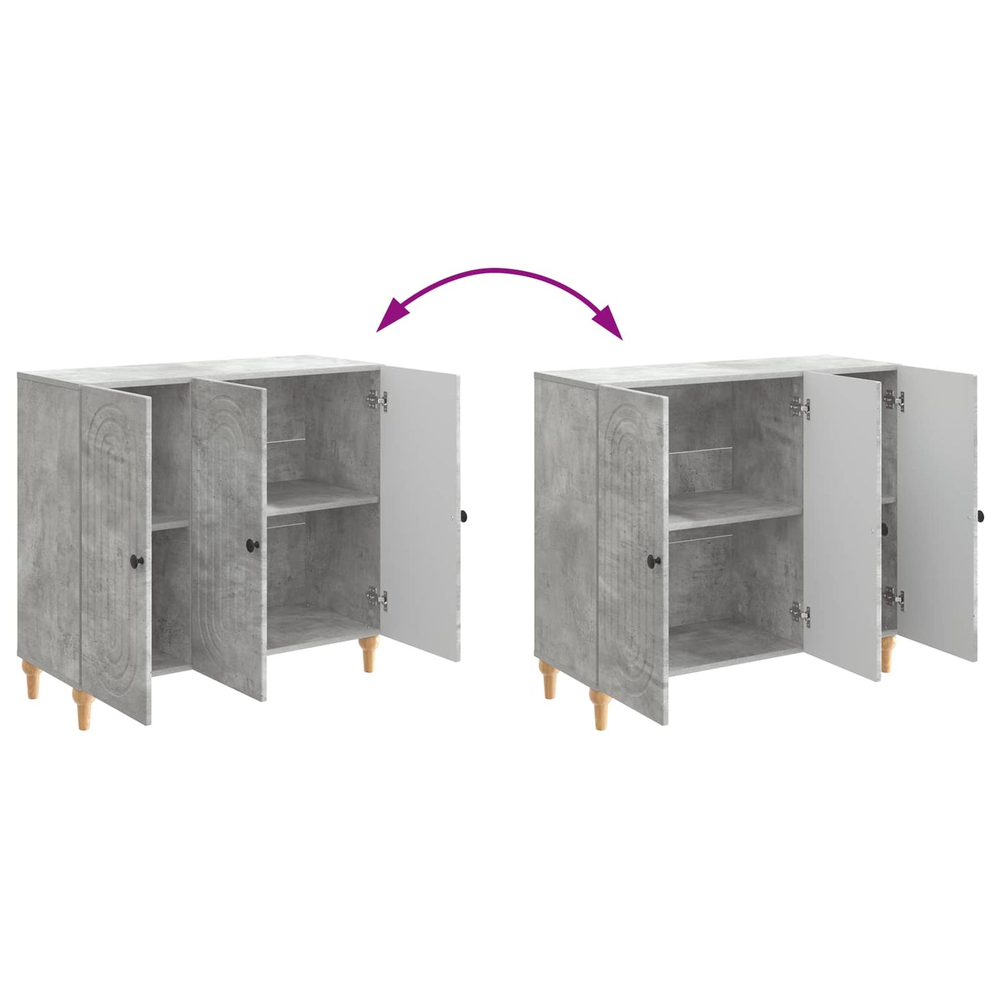 vidaXL Sideboard Concrete Grey 89 x 34.5 x 80 cm Engineered Wood