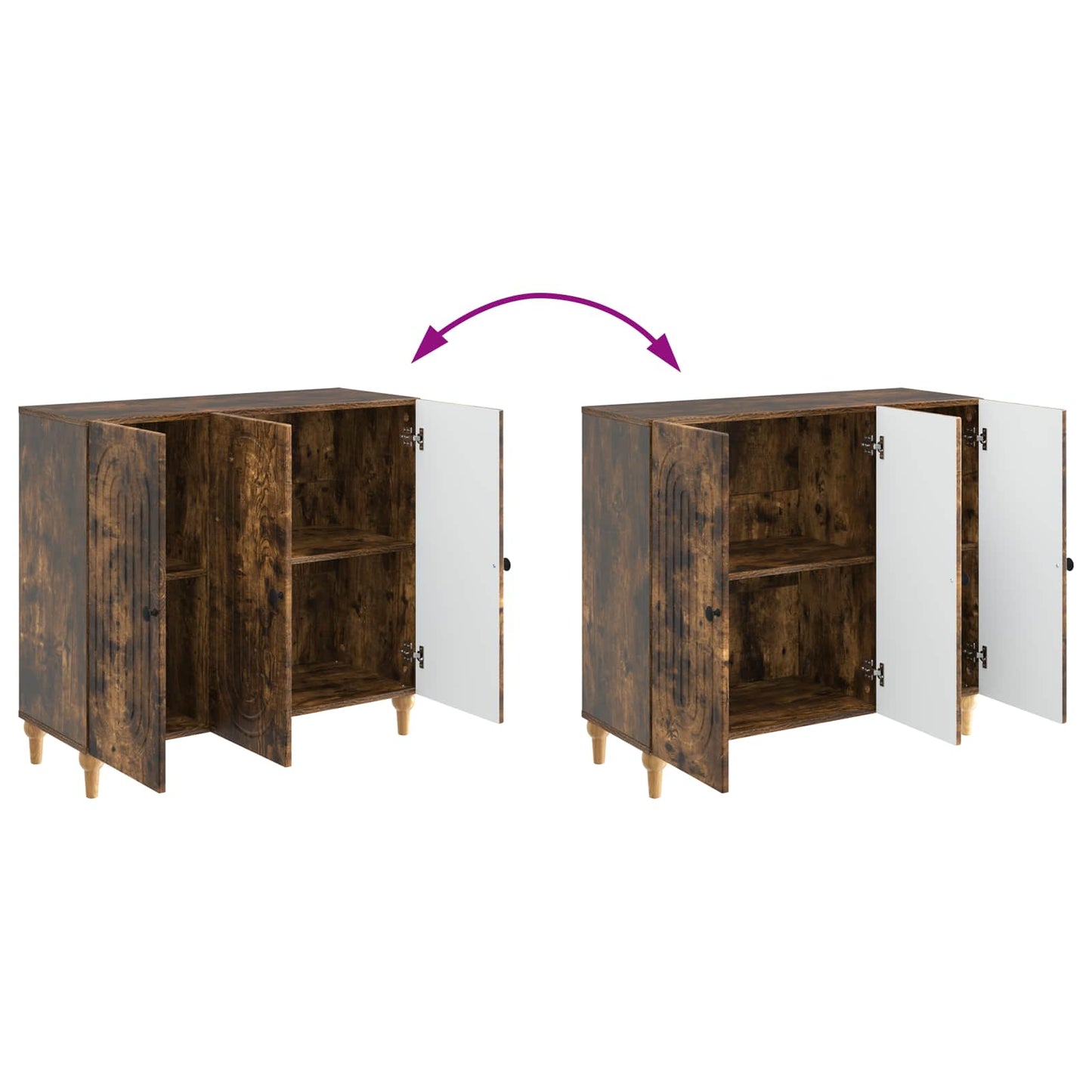 vidaXL Sideboard Smoked Oak 89 x 34.5 x 80 cm Engineered Wood