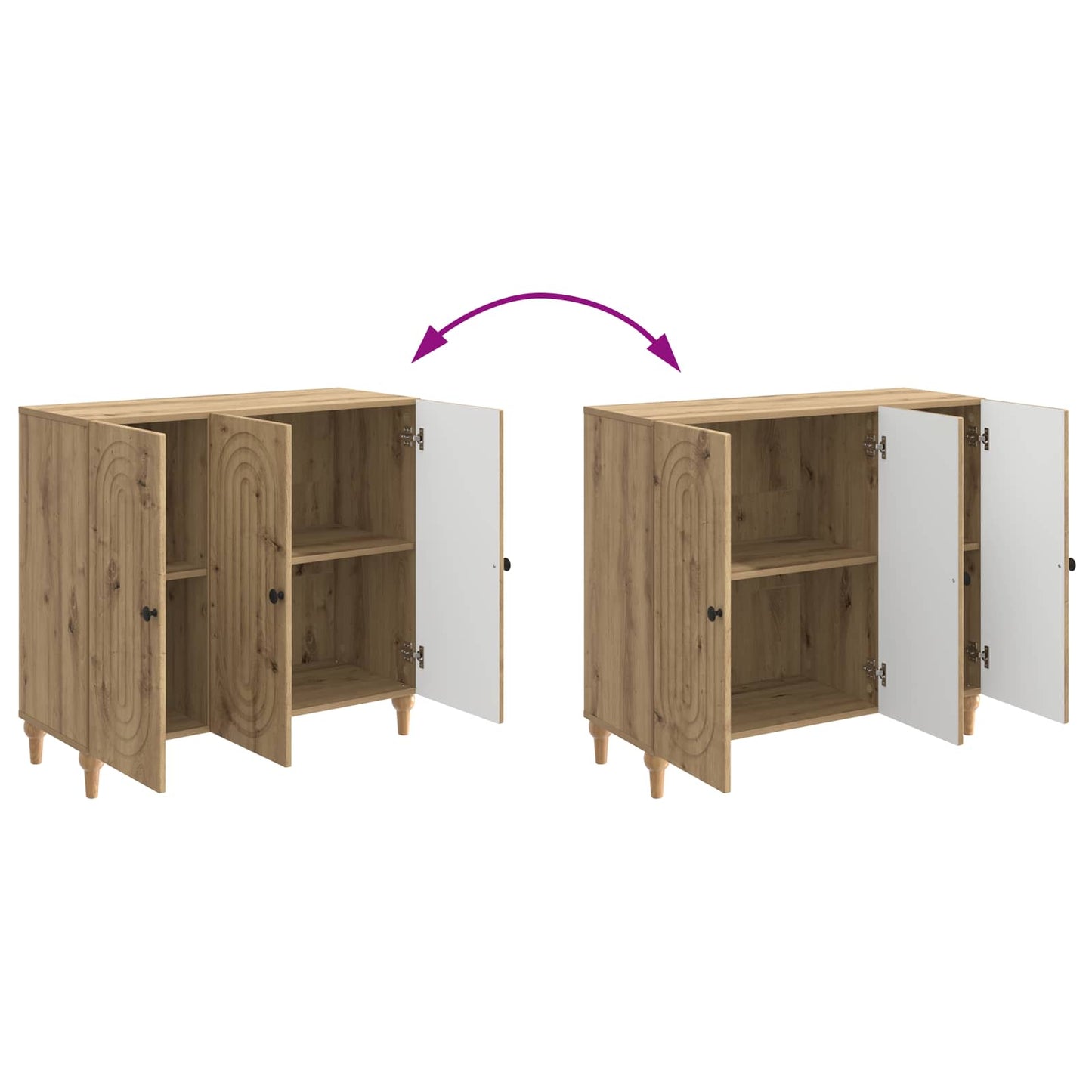 vidaXL Sideboard Artisan Oak 89 x 34.5 x 80 cm Engineered Wood