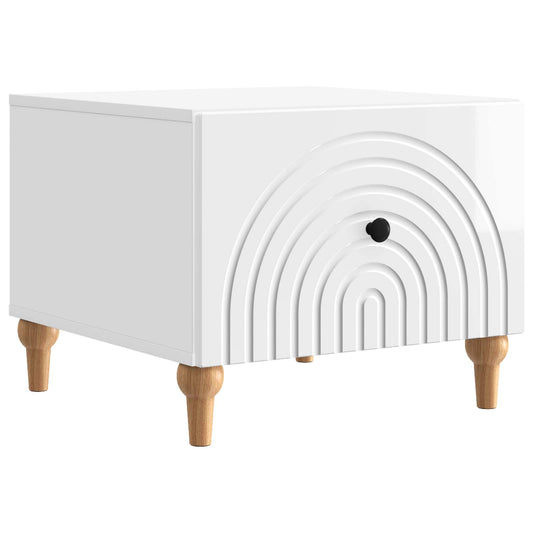vidaXL Coffee Table High Gloss White 49 x 50 x 40 cm Engineered Wood