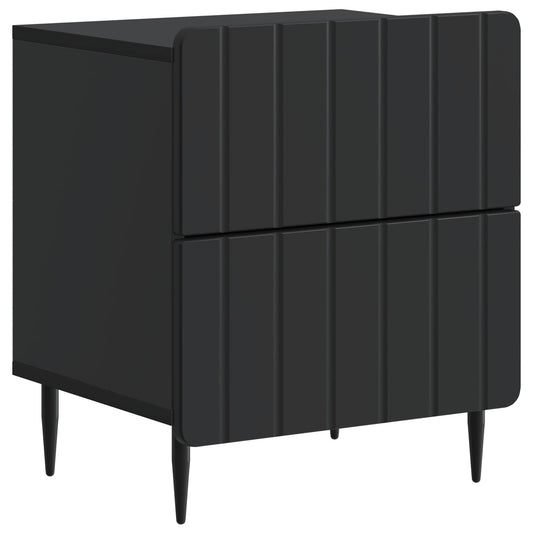 vidaXL Bedside Cabinet Black 43 x 34.5 x 49.5 cm Engineered Wood