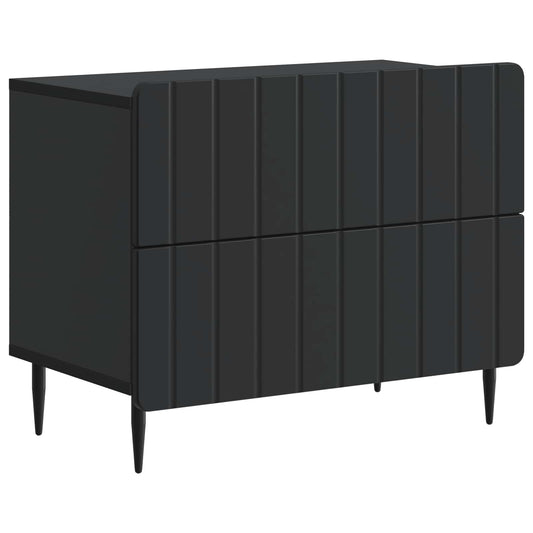 vidaXL Bedside Cabinet Black 62 x 34.5 x 49.5 cm Engineered Wood