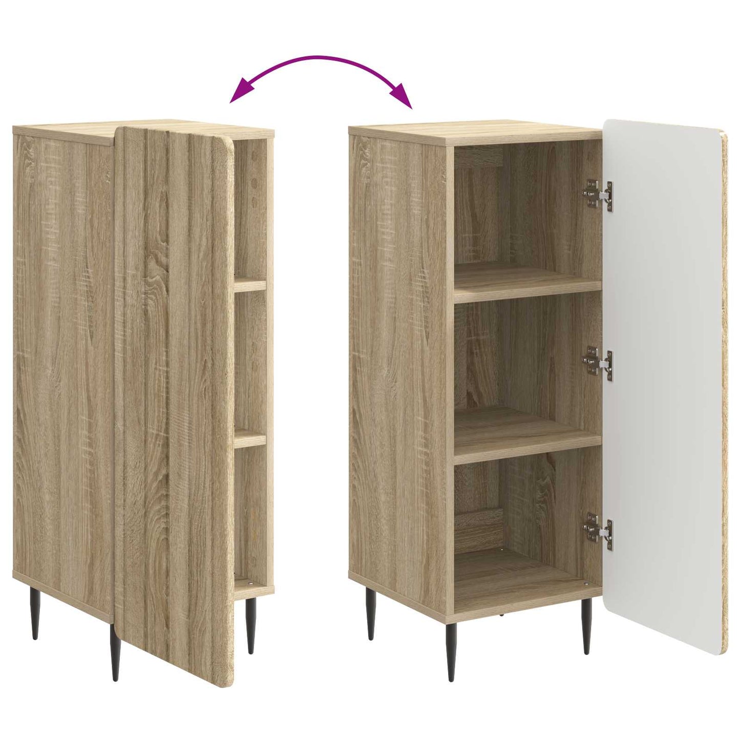 vidaXL Sideboard Sonoma Oak 34.5 x 33 x 92 cm Engineered Wood
