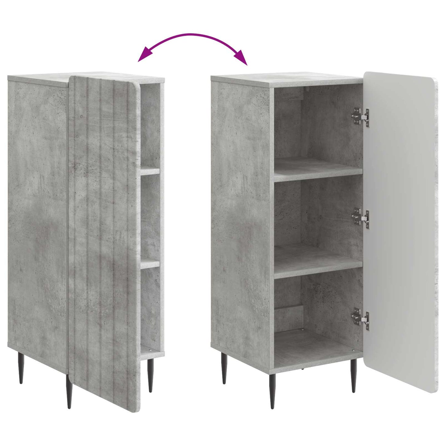 vidaXL Sideboard Concrete Grey 34.5 x 33 x 92 cm Engineered Wood