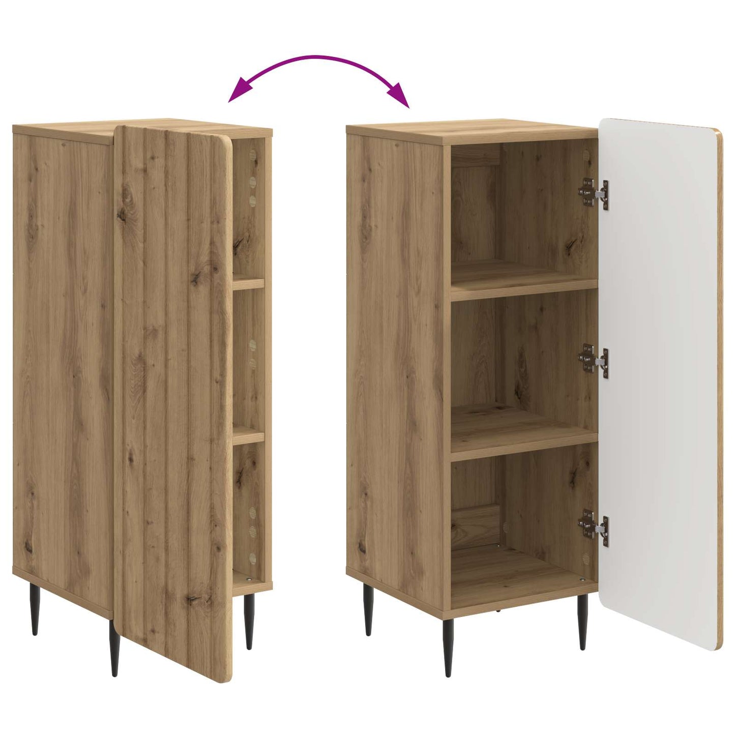 vidaXL Sideboard Artisan Oak 34.5 x 33 x 92 cm Engineered Wood