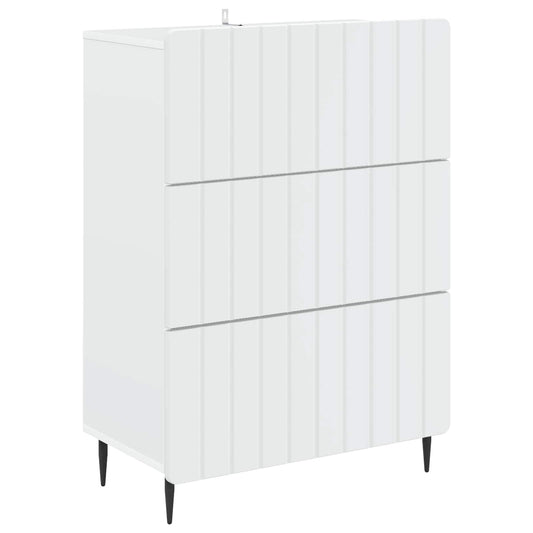 vidaXL Drawer Cabinet White 66 x 34.5 x 92 cm Engineered Wood