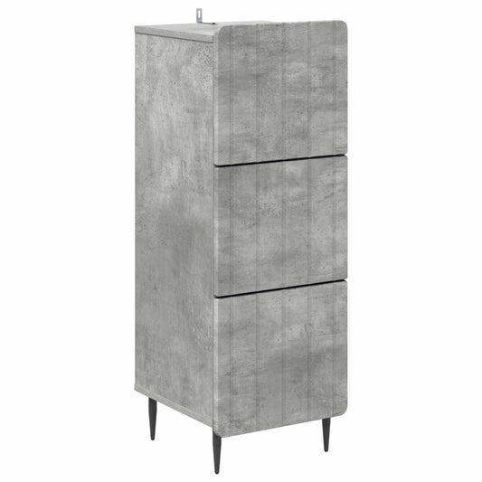 vidaXL Drawer Cabinet Concrete Grey 33 x 34.5 x 92 cm Engineered Wood