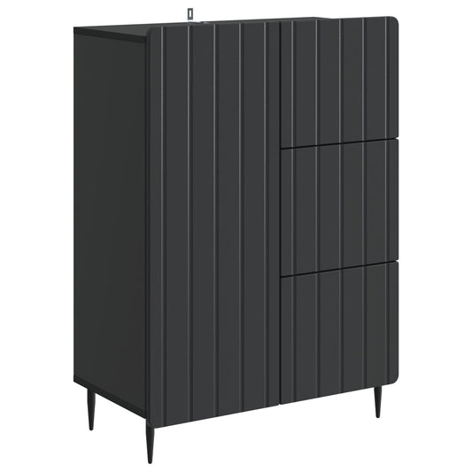 vidaXL Sideboard with Drawer Black 66 x 34.5 x 91.5 cm Engineered Wood