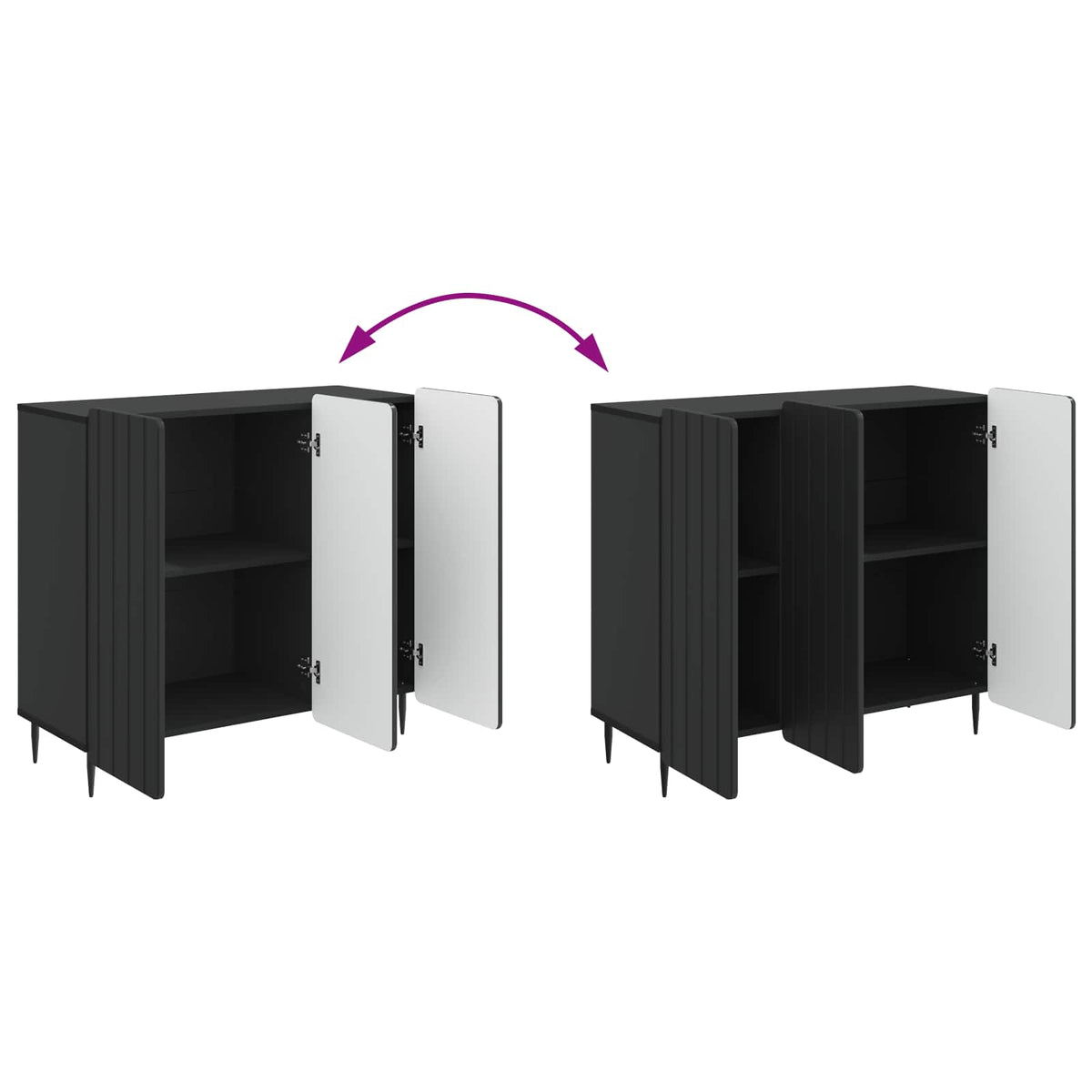 vidaXL Sideboard Black 89 x 34.5 x 82 cm Engineered Wood
