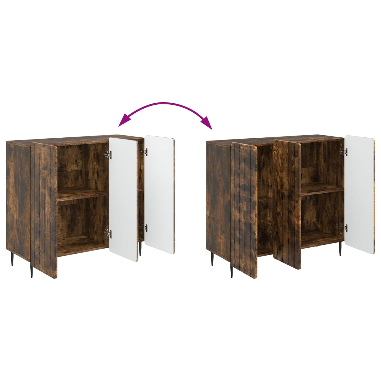 vidaXL Sideboard Smoked Oak 89 x 34.5 x 82 cm Engineered Wood