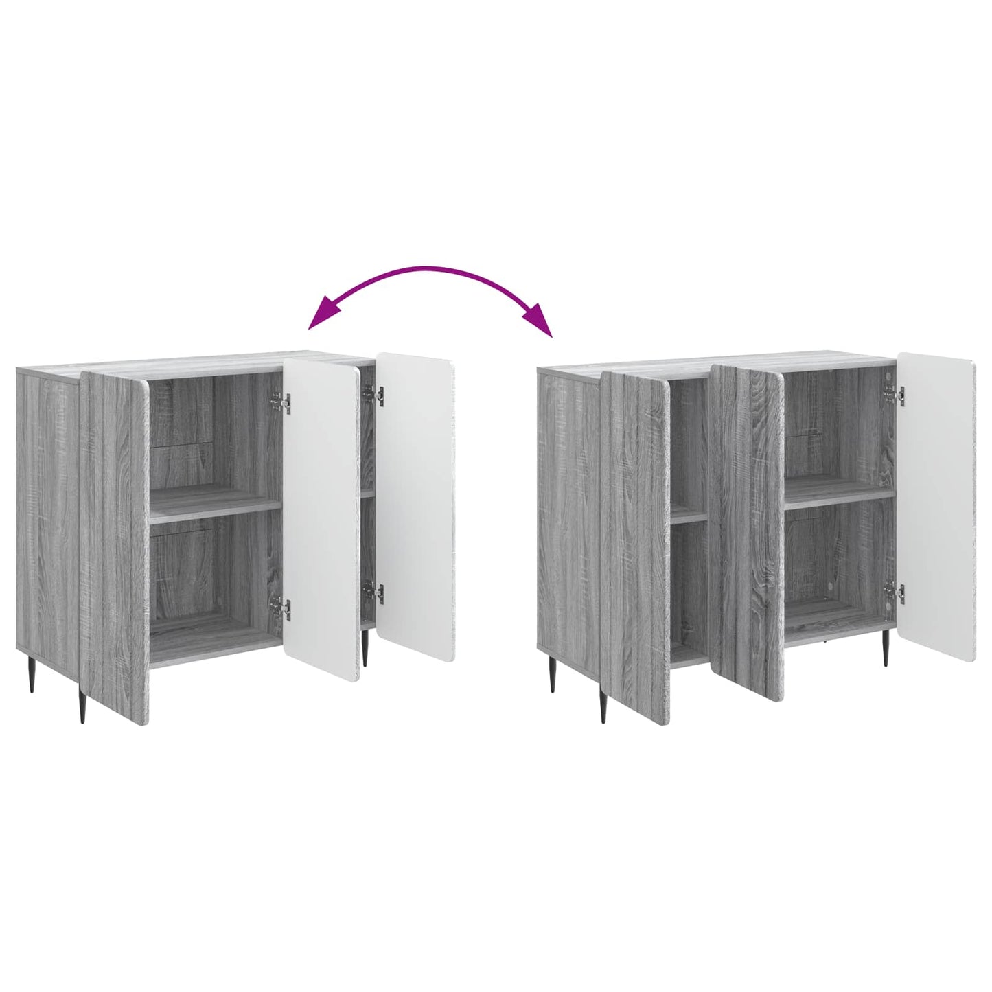 vidaXL Sideboard Grey Sonoma 89 x 34.5 x 82 cm Engineered Wood