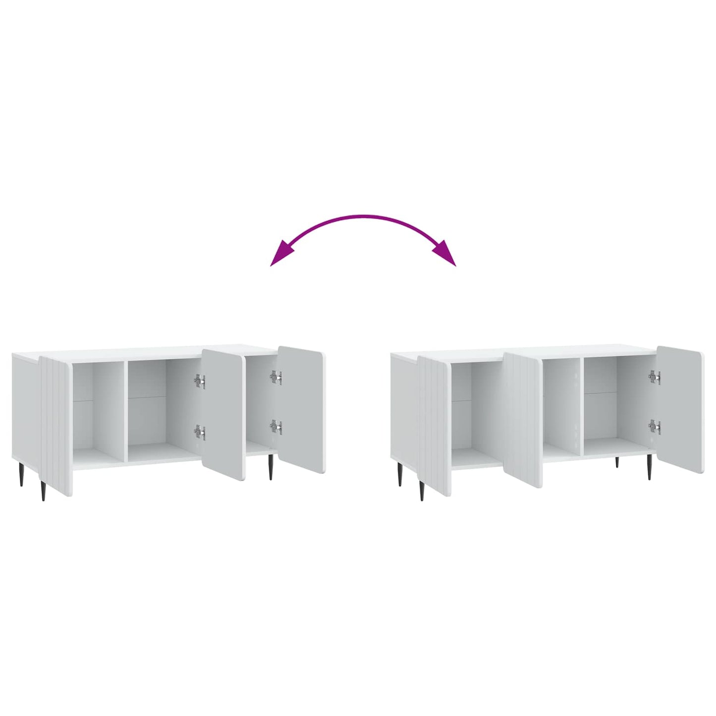 vidaXL TV Cabinet White 99 x 34.5 x 52 cm Engineered Wood
