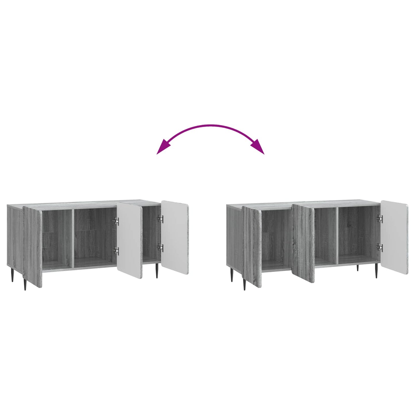 vidaXL TV Cabinet Grey Sonoma 99 x 34.5 x 52 cm Engineered Wood