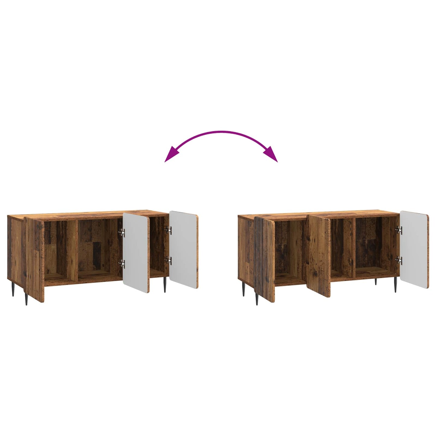 vidaXL TV Cabinet Old Wood 99 x 34.5 x 52 cm Engineered Wood