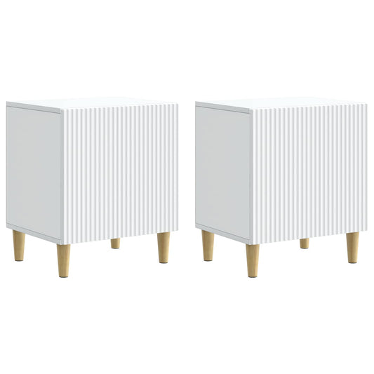 vidaXL Bedside Cabinet 2 pcs White 43 x 34.5 x 50 cm Engineered Wood