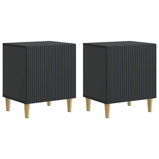 vidaXL Bedside Cabinet 2 pcs Black 43 x 34.5 x 50 cm Engineered Wood