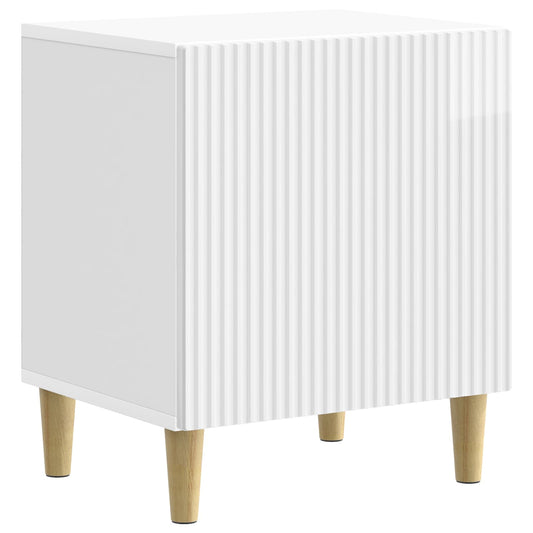 vidaXL Bedside Cabinet High Gloss White 43 x 34.5 x 50 cm
