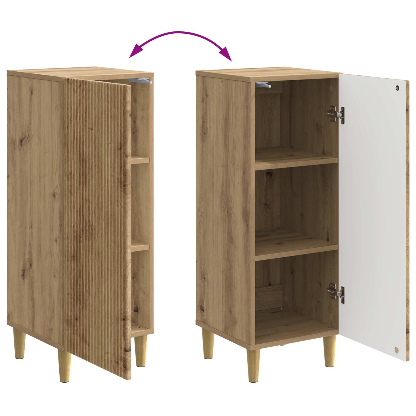 vidaXL Sideboard Artisan Oak 33 x 34.5 x 90 cm Engineered Wood