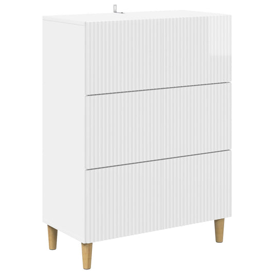 vidaXL Drawer Cabinet High Gloss White 66 x 34.5 x 90 cm