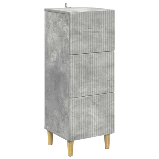 vidaXL Drawer Cabinet Concrete Grey 33 x 34.5 x 90 cm Engineered Wood