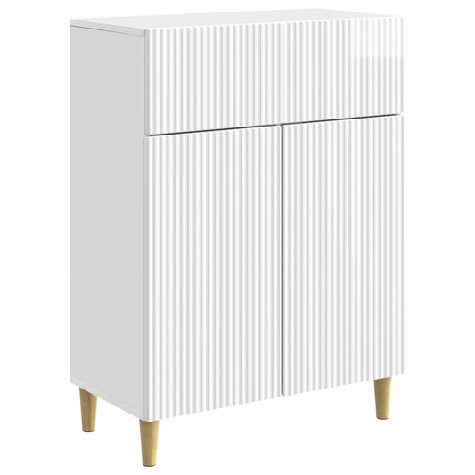 vidaXL Sideboard High Gloss White 66 x 34.5 x 90 cm Engineered Wood