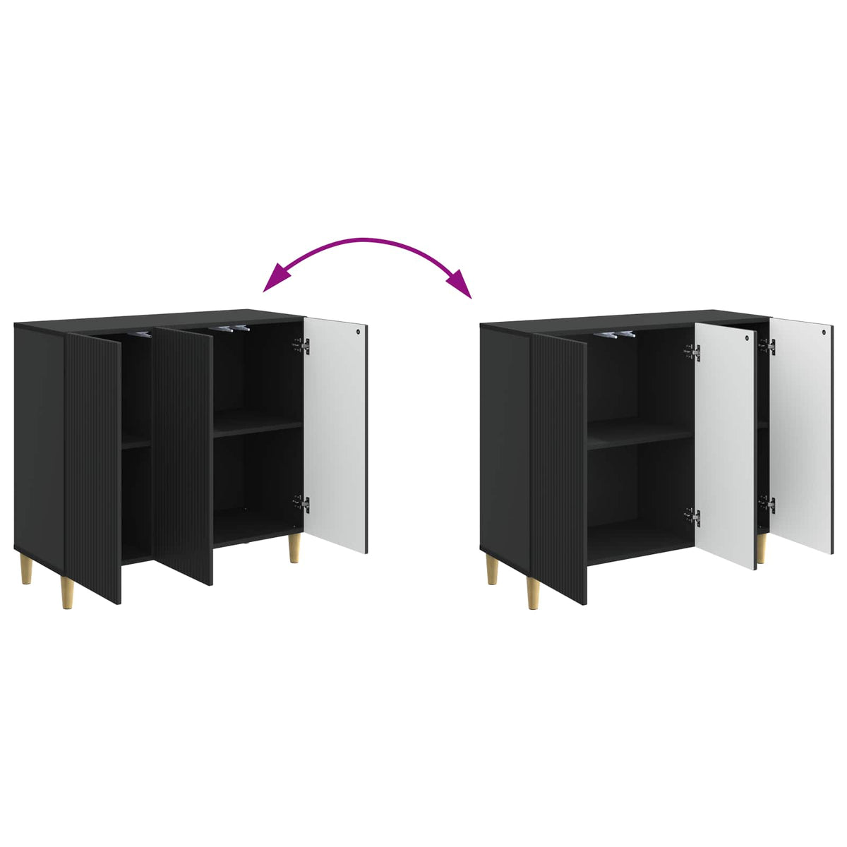 vidaXL Sideboard Black 89 x 34.5 x 80 cm Engineered Wood