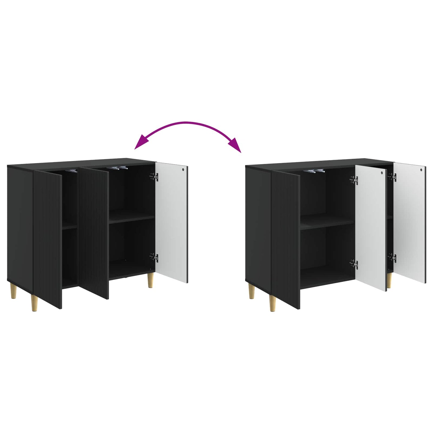 vidaXL Sideboard Black 89 x 34.5 x 80 cm Engineered Wood
