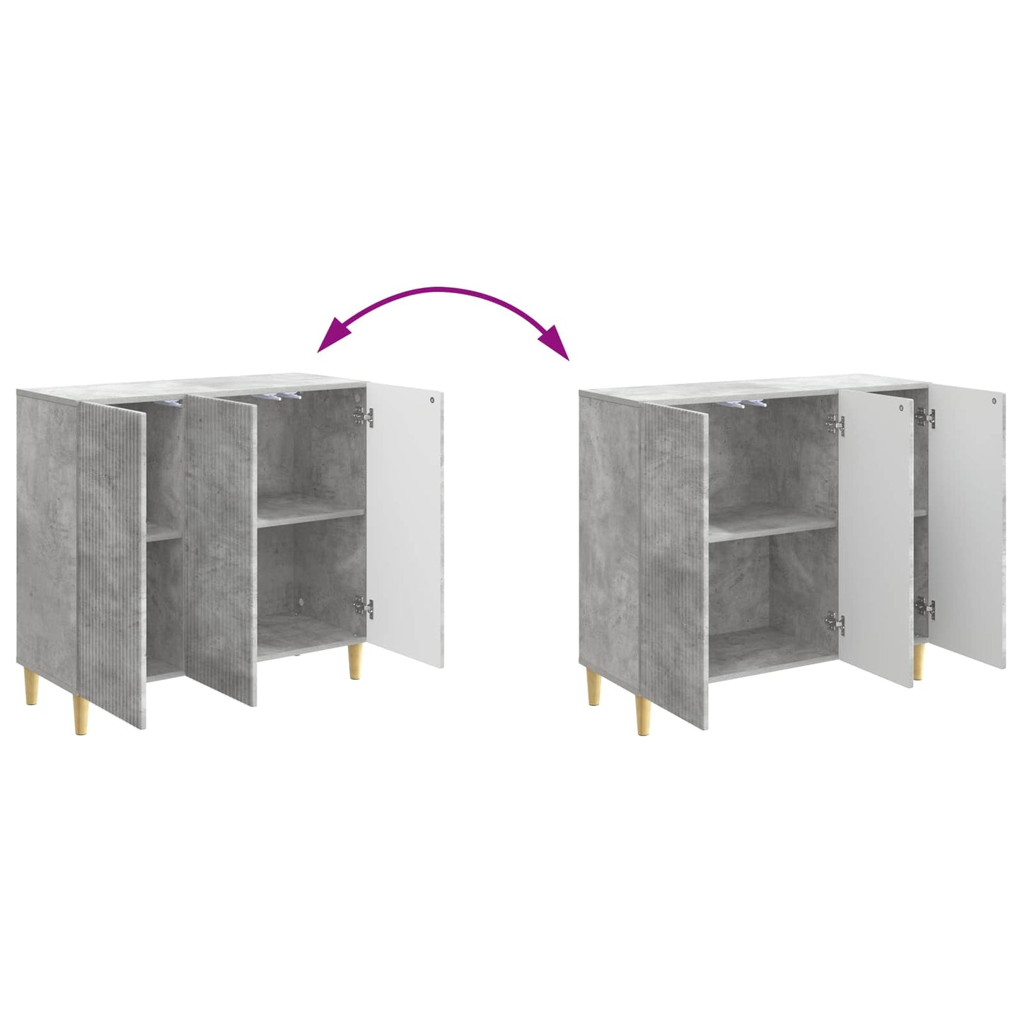 vidaXL Sideboard Concrete Grey 89 x 34.5 x 80 cm Engineered Wood