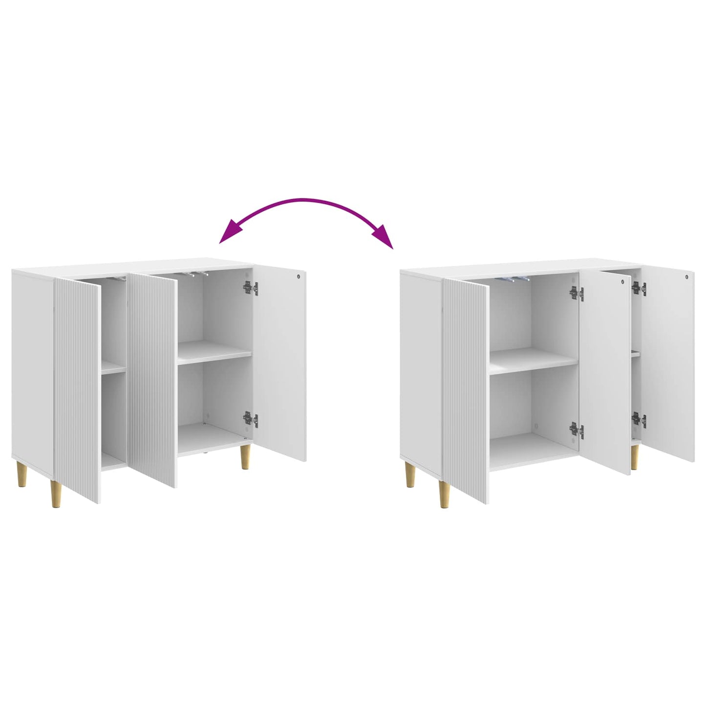 vidaXL Sideboard High Gloss White 89 x 34.5 x 80 cm Engineered Wood