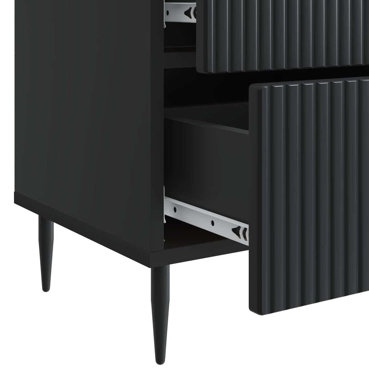 vidaXL Bedside Cabinet 2 pcs Black 43 x 34.5 x 47.5 cm Engineered Wood