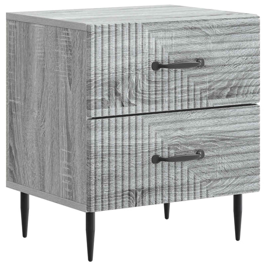vidaXL Bedside Cabinet Grey Sonoma 43 x 34.5 x 47.5 cm Engineered Wood