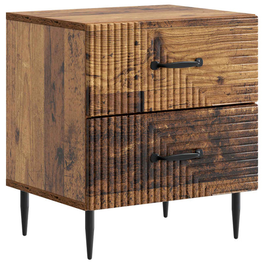 vidaXL Bedside Cabinet Old Wood 43 x 34.5 x 47.5 cm Engineered Wood