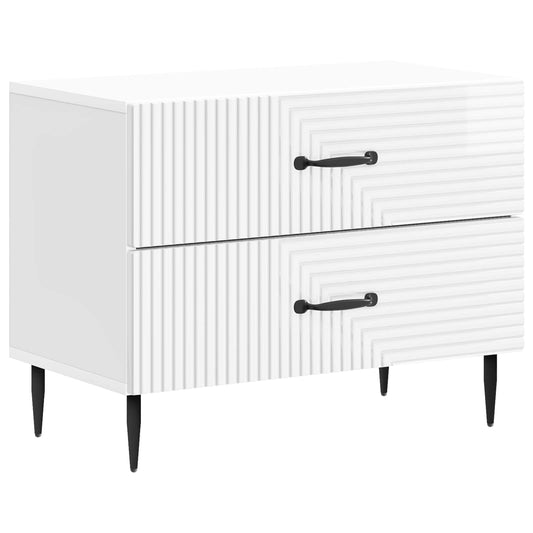 vidaXL Bedside Cabinet High Gloss White 62 x 34.5 x 47.5 cm
