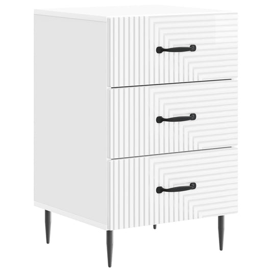 vidaXL Bedside Cabinet with Drawer High Gloss White 43 x 41 x 66.5 cm
