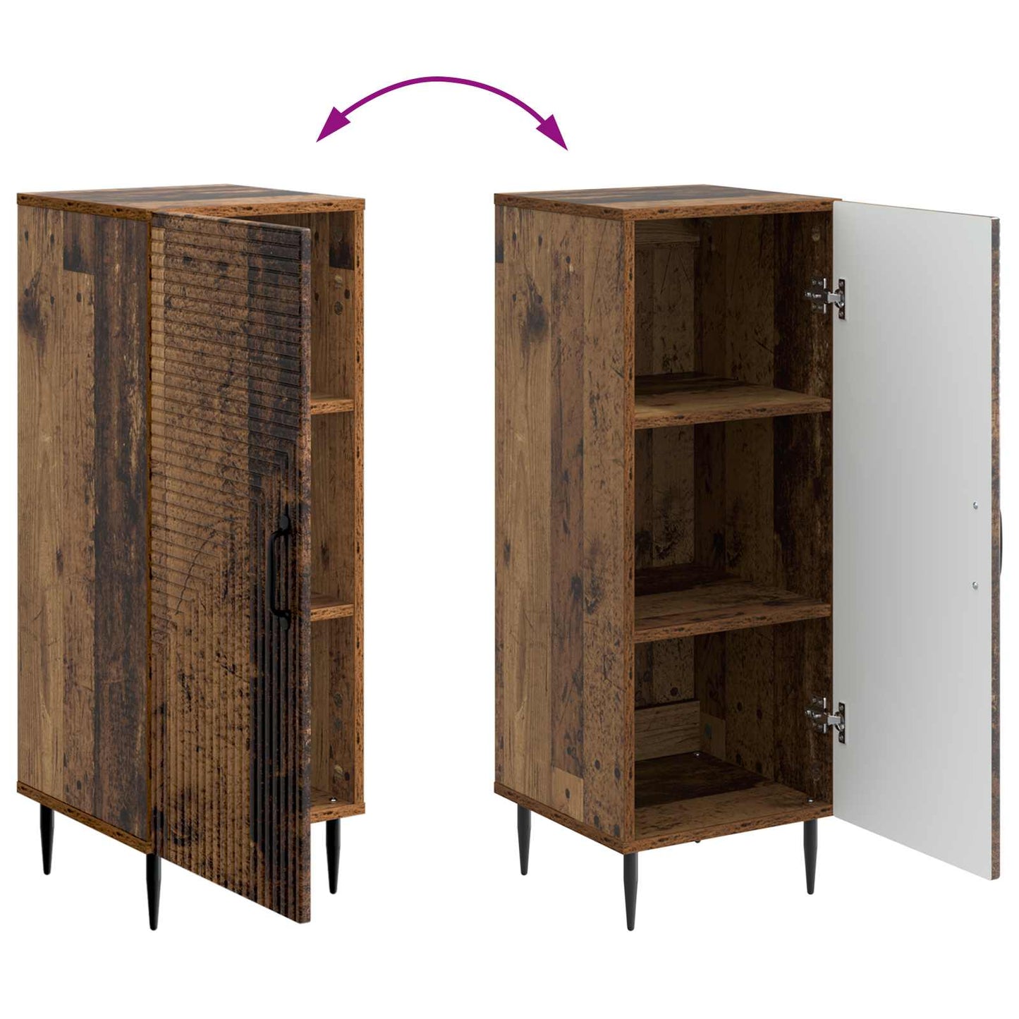 vidaXL Sideboard Old Wood 33 x 34.5 x 89.5 cm Engineered Wood