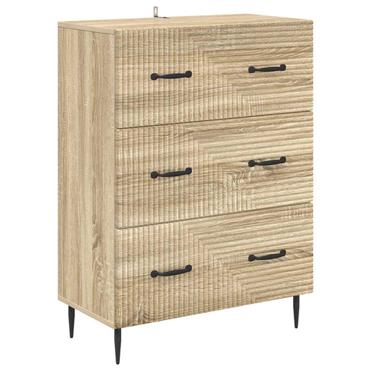 vidaXL Drawer Cabinet Sonoma Oak 66 x 34.5 x 89.5 cm Engineered Wood