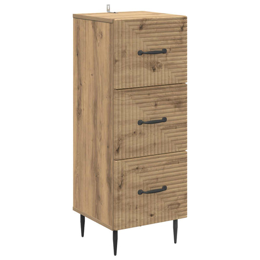 vidaXL Drawer Cabinet 33 x 34.5 x 89.5 cm Engineered Wood Artisan Oak