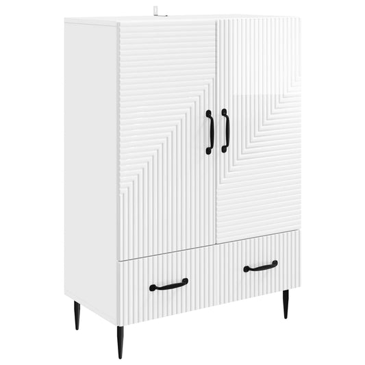vidaXL Sideboard High Gloss White 66 x 34.5 x 95 cm Engineered Wood