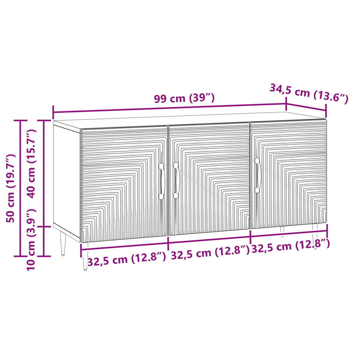 vidaXL TV Cabinet Grey Sonoma 99 x 34.5 x 50 cm Engineered Wood