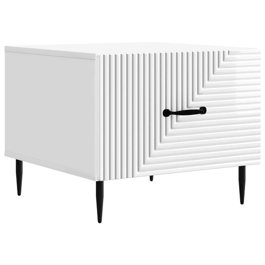 vidaXL Coffee Table High Gloss White 49 x 50 x 40 cm Engineered Wood