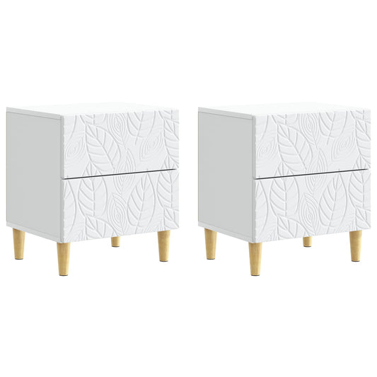 vidaXL Bedside Table 2 pcs White 43 x 34.5 x 48 cm Engineered Wood