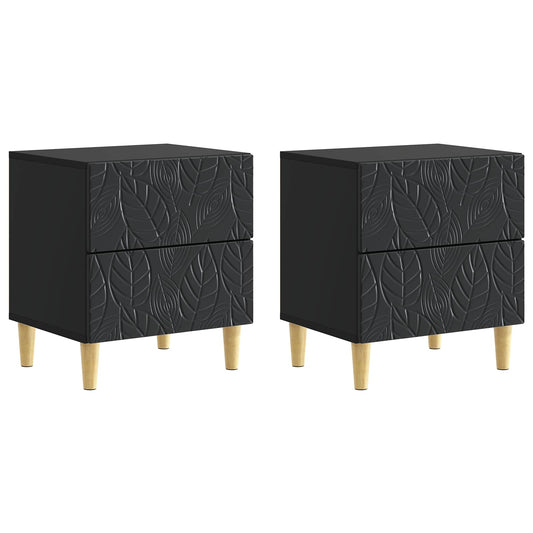 vidaXL Bedside Table 2 pcs Black 43 x 34.5 x 48 cm Engineered Wood