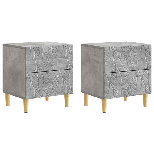vidaXL Bedside Table 2 pcs Concrete Grey 43 x 34.5 x 48 cm