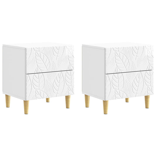 vidaXL Bedside Table 2 pcs High Gloss White 43 x 34.5 x 48 cm