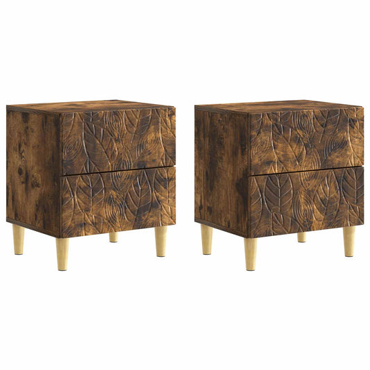 vidaXL Bedside Table 2 pcs Smoked Oak 43 x 34.5 x 48 cm